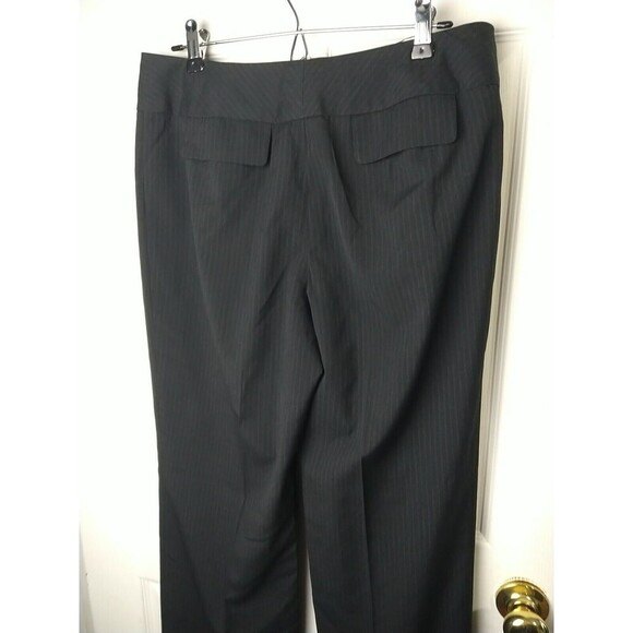 Worthington Women's Black Blue Pinstripe Button Close Dress Pants. Size 10 - Picture 11 of 12
